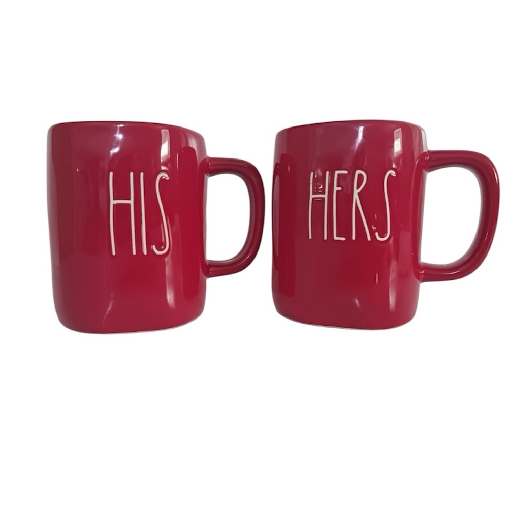 Rae Dunn Red His and Hers Mug Set